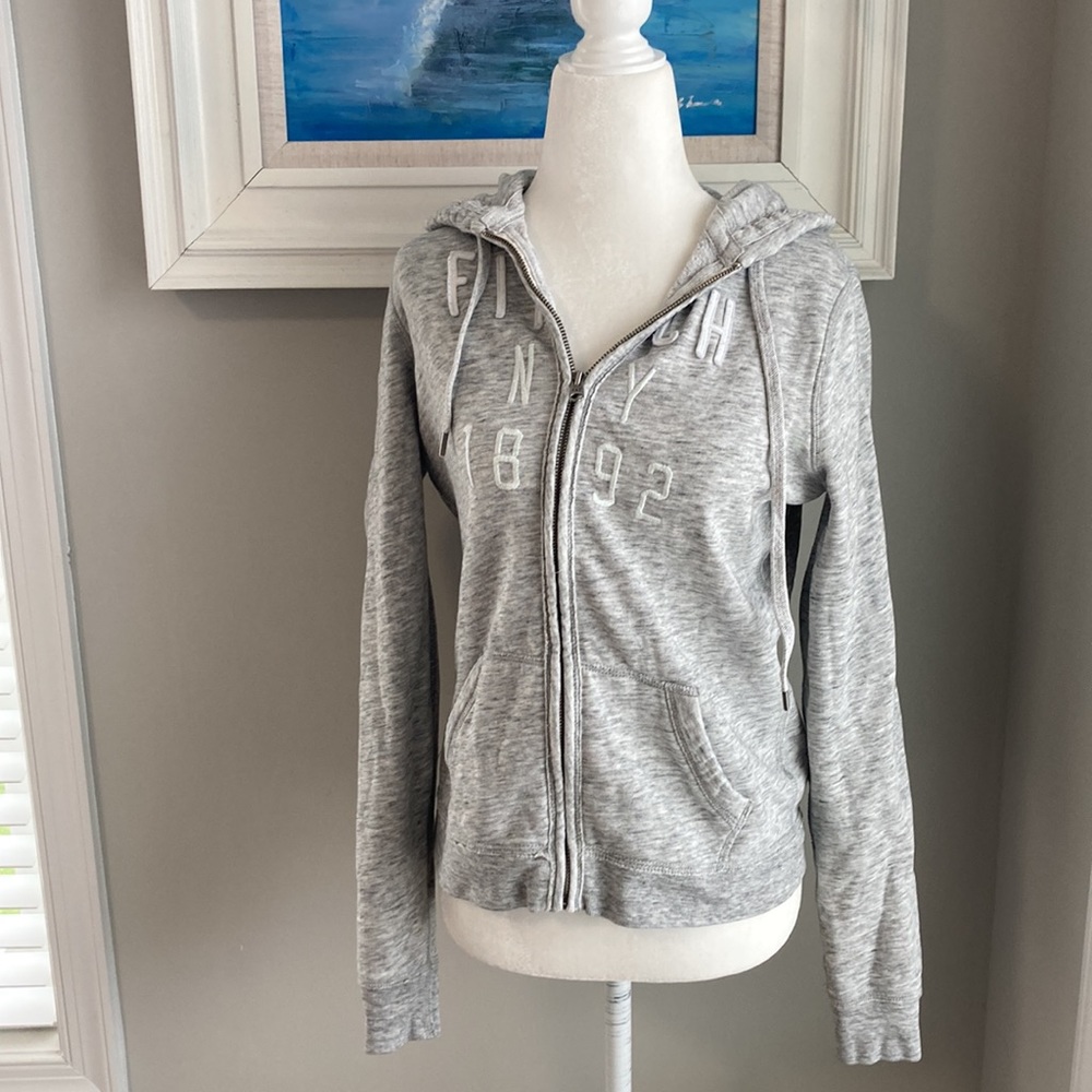 Abercrombie & Fitch Gray y2K Hoodie Zipper Sweatshirt Jacket Medium